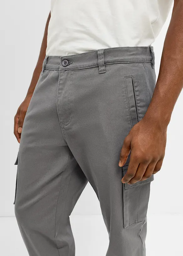 Regular fit cargobukse med stretch, tapered, bonprix