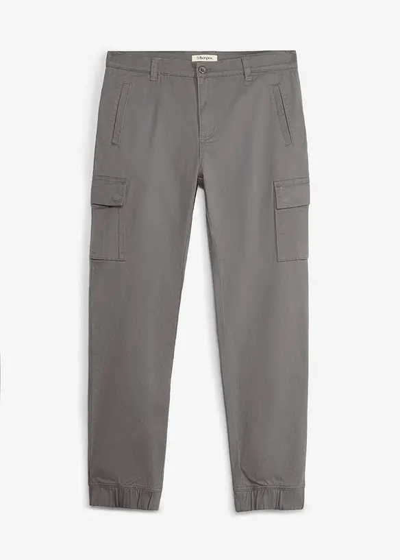 Regular fit cargobukse med stretch, tapered, bonprix