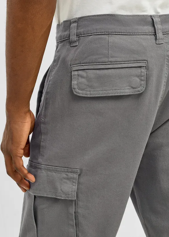 Regular fit cargobukse med stretch, tapered, bonprix