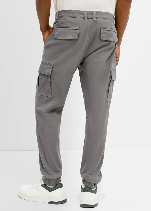 Regular fit cargobukse med stretch, tapered, bonprix