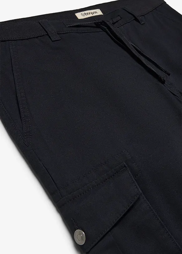 Regular fit cargobukse i 100% bomull, tapered, bonprix