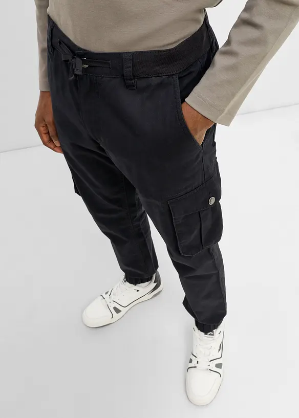 Regular fit cargobukse i 100% bomull, tapered, bonprix