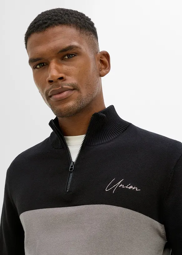 Half zip genser i regular fit, bonprix