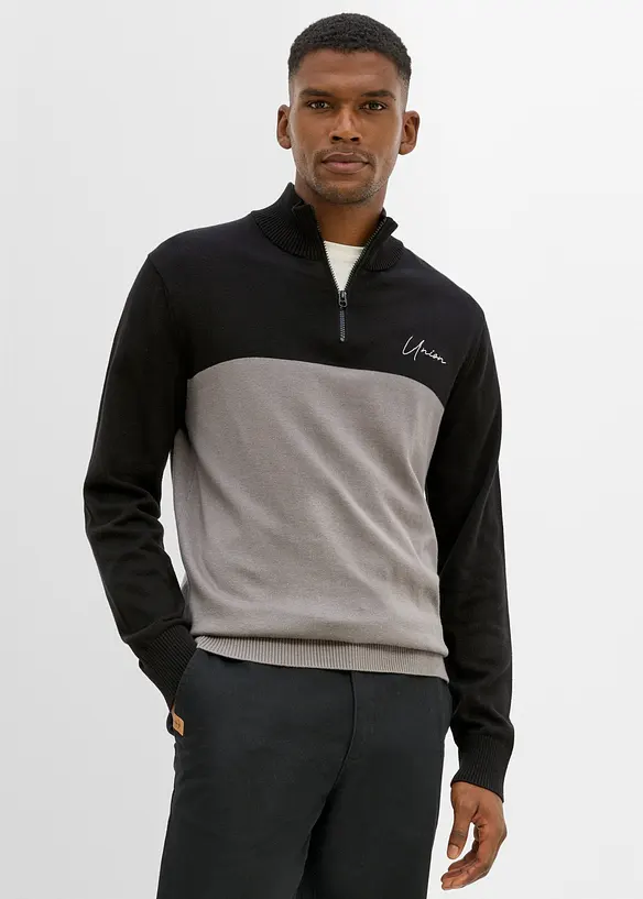 Half zip genser i regular fit, bonprix