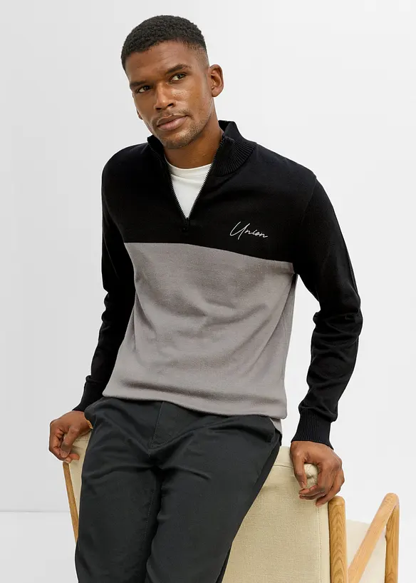 Half zip genser i regular fit, bonprix