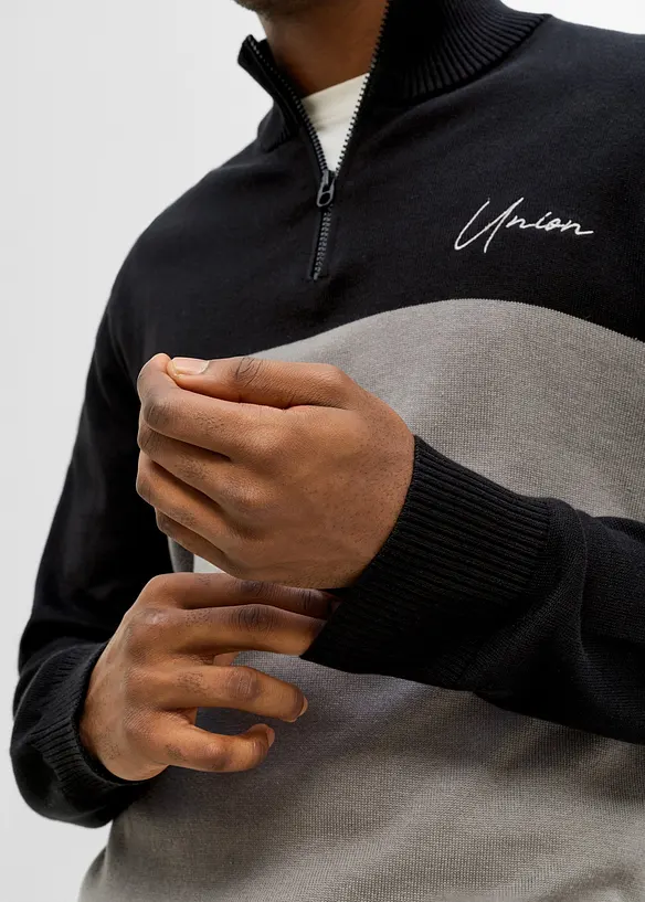 Half zip genser i regular fit, bonprix
