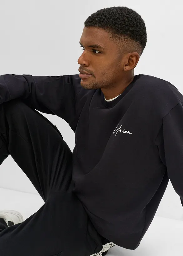 Sweatshirt i 100% &oslash;kologisk bomull, loose fit, bonprix