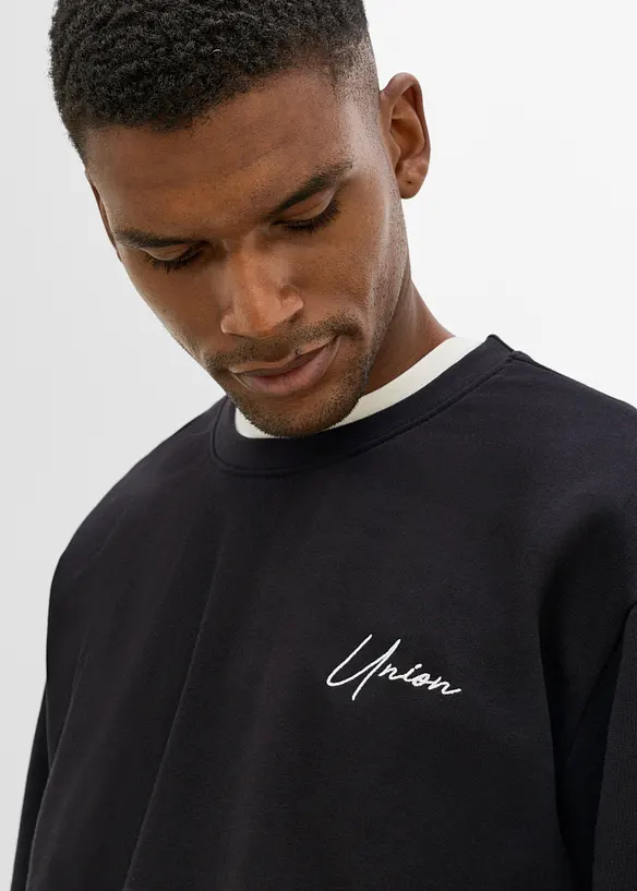 Sweatshirt i 100% &oslash;kologisk bomull, loose fit, bonprix