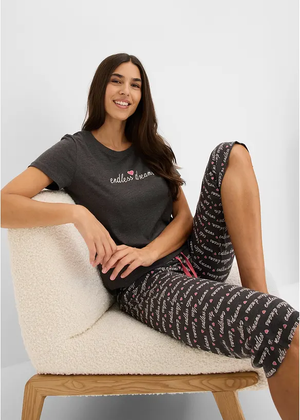 Capri-pyjamas i 100% bomull, bonprix