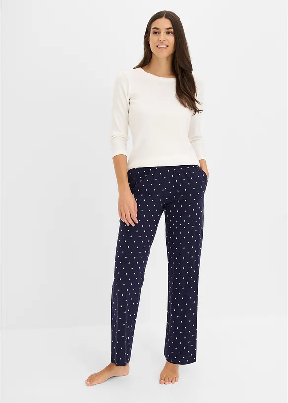 Lang pyjamasbukse i 100% bomull (2-pack), bonprix
