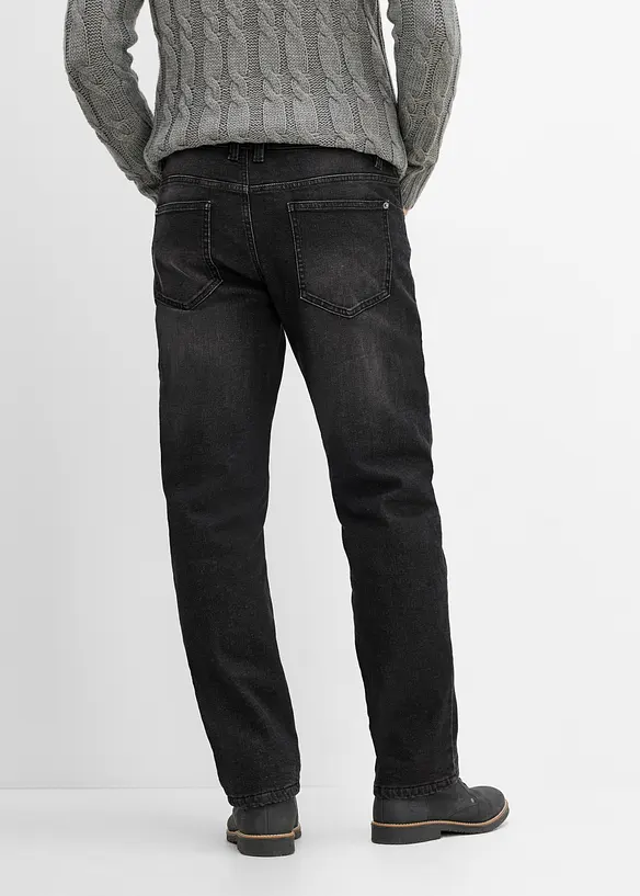 Varmende, relaxed fit jeans med komfortlinning, straight, bonprix