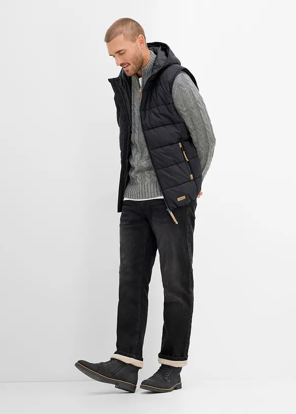 Varmende, relaxed fit jeans med komfortlinning, straight, bonprix