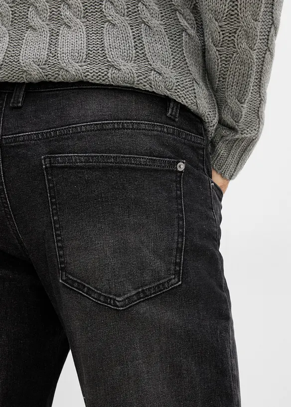 Varmende, relaxed fit jeans med komfortlinning, straight, bonprix