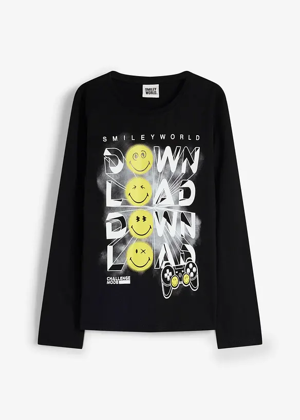 Smiley World-langermet topp i 100% bomull, SmileyWorld