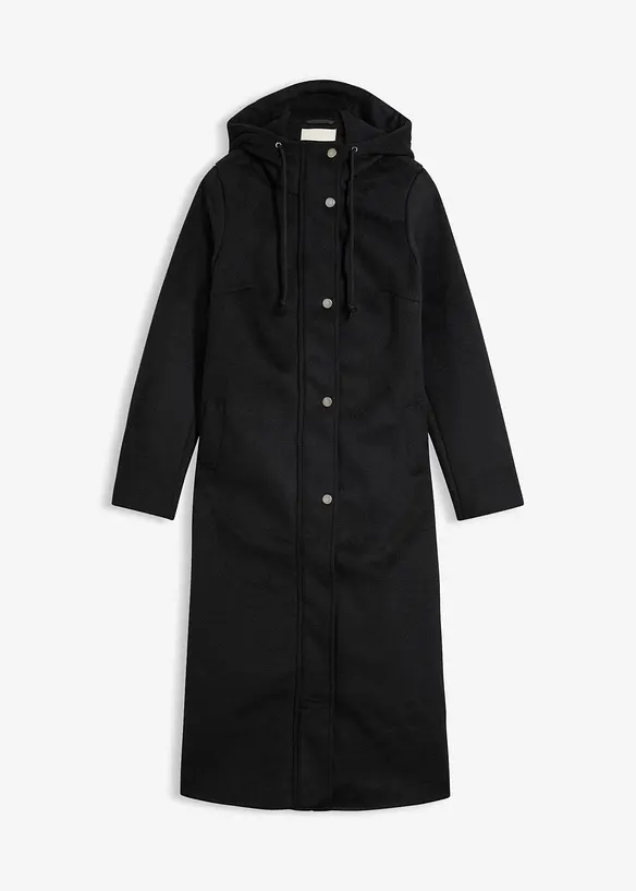 K&aring;pe i ull-stil og maxilengde, bonprix