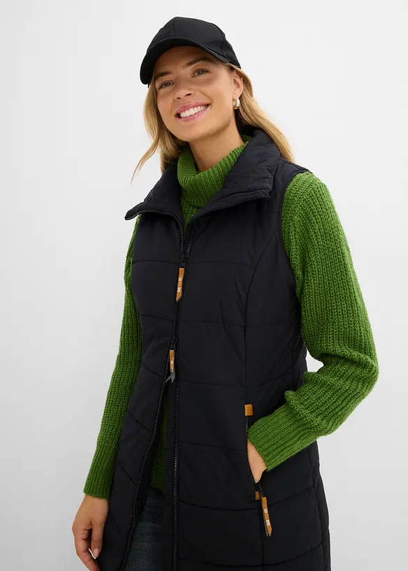 Lang vest med st&aring;krage, bonprix