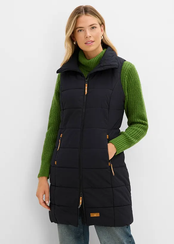 Lang vest med st&aring;krage, bonprix