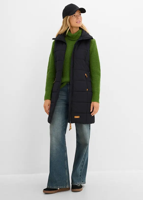 Lang vest med st&aring;krage, bonprix