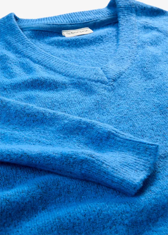 Strikket genser med V-hals, Oversized Fit, bonprix