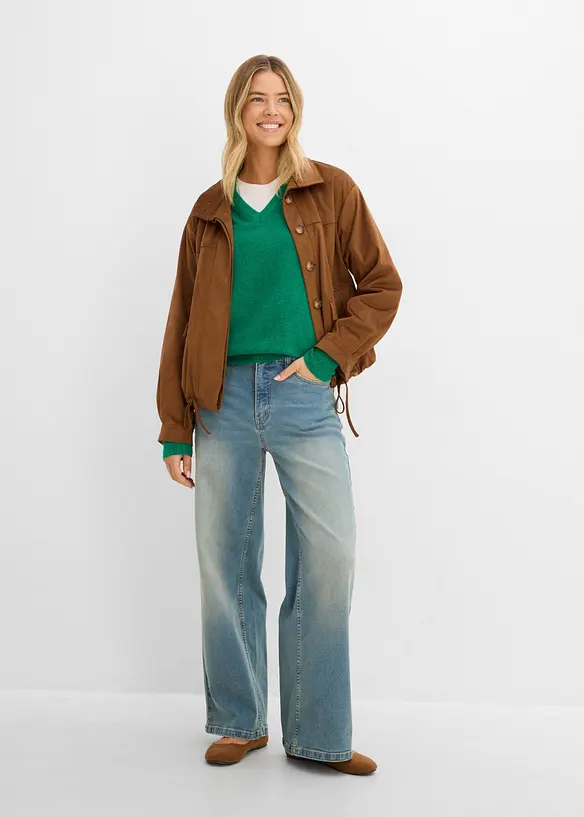 Oversized, strikket genser, bonprix