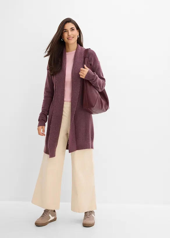 Lang cardigan med sjalskrage, bonprix