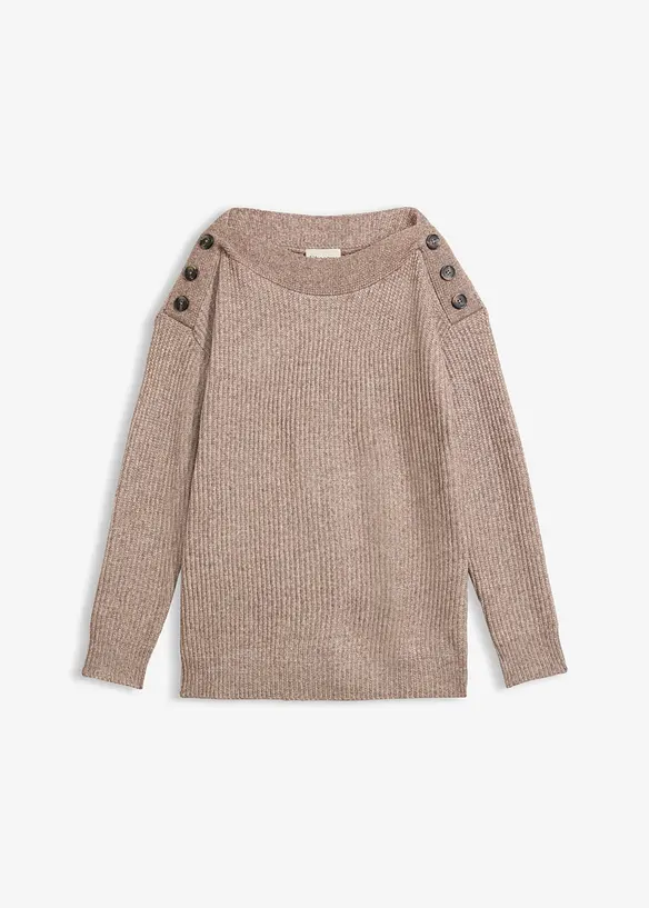 Oversized genser med knapper, bonprix