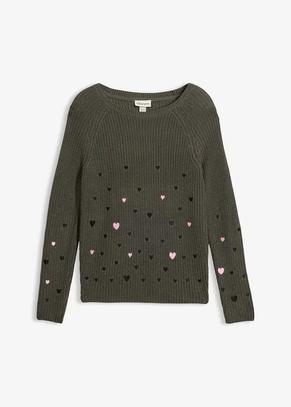 Genser med broderi, bonprix