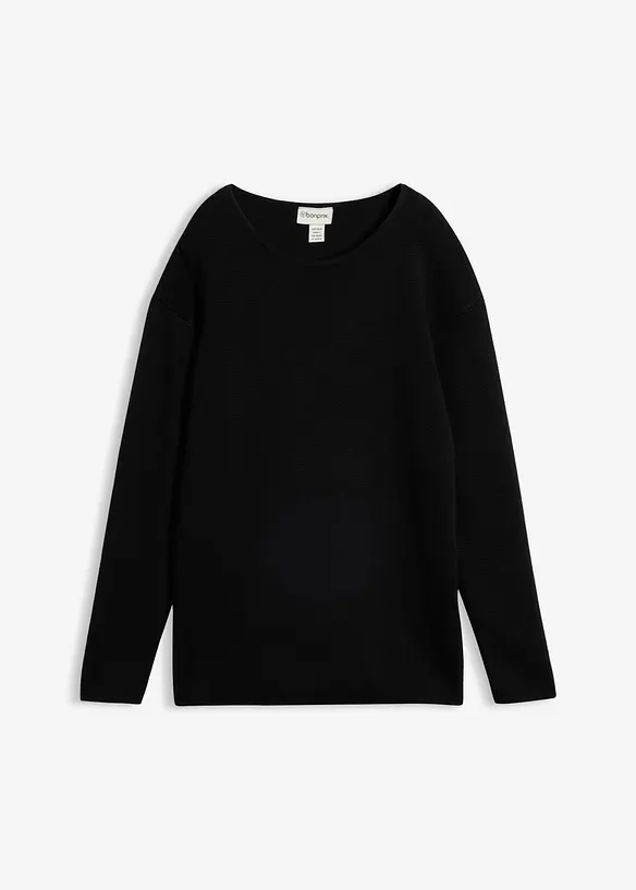 Milano Rib-genser med rund hals, bonprix