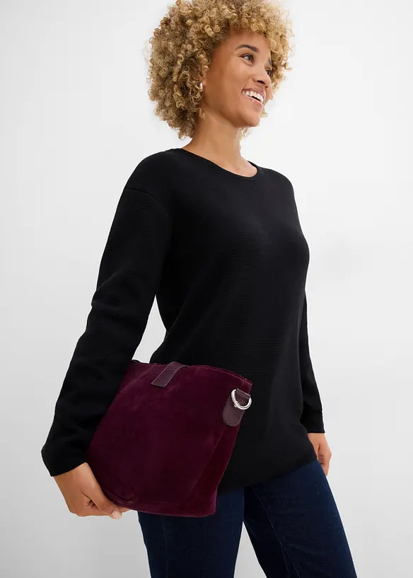 Milano Rib-genser med rund hals, bonprix