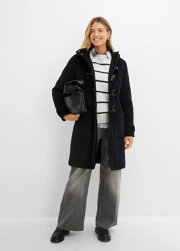 F&ocirc;ret duffelcoat i kordfl&oslash;yel, bonprix
