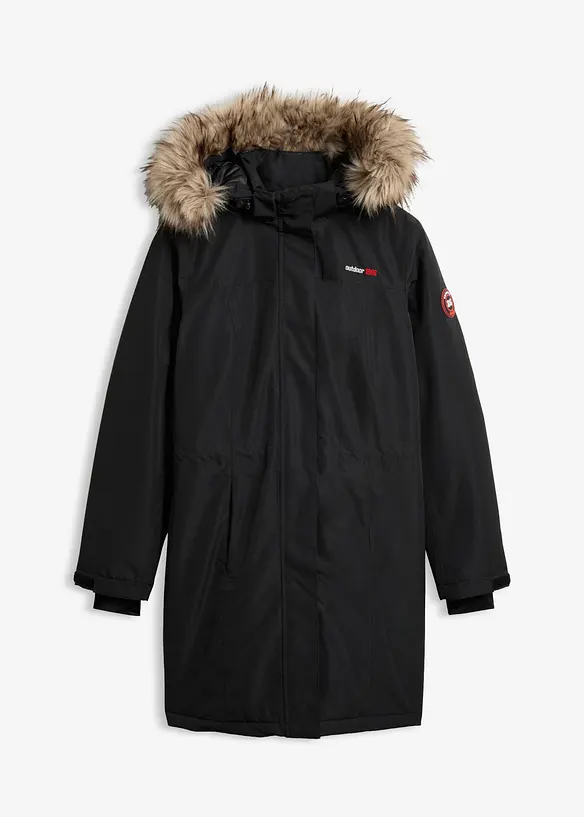 Varmende k&aring;pe med fuskepels, vannavst&oslash;tende, bonprix