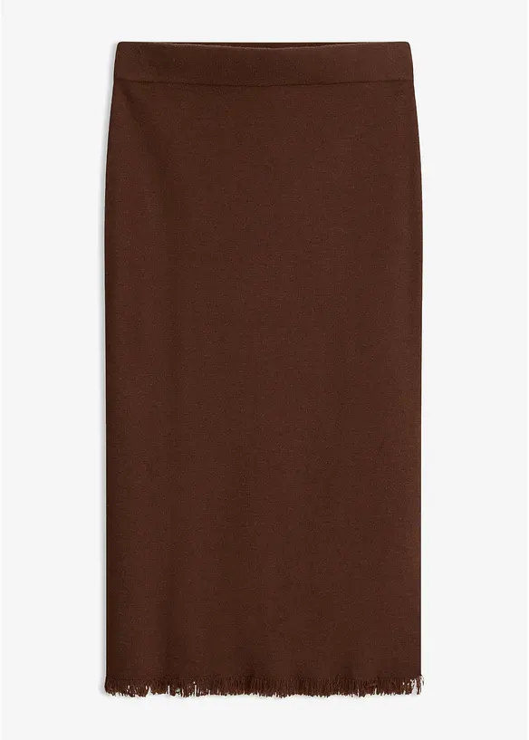 Strikket skj&oslash;rt med frynsekant, bonprix