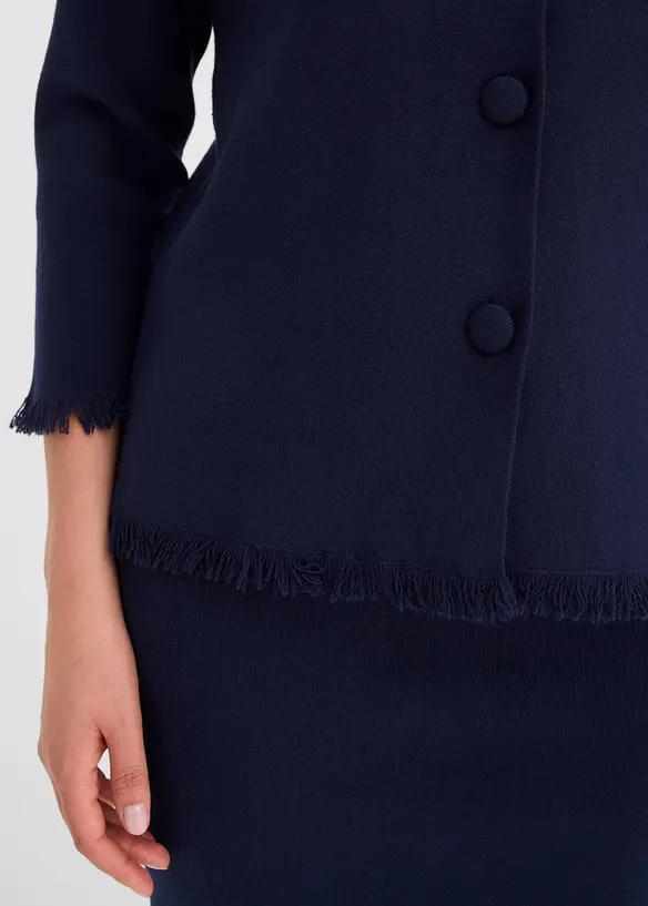 Cardigan med frynsekant, bonprix