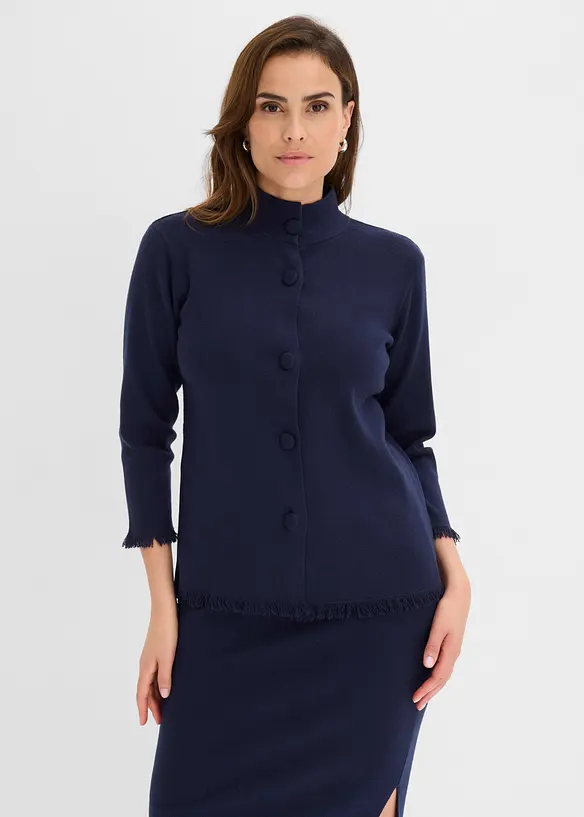 Cardigan med frynsekant, bonprix