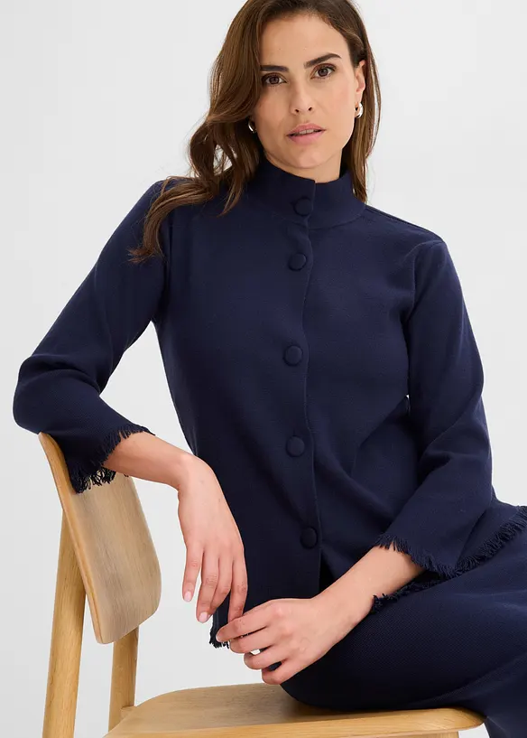 Cardigan med frynsekant, bonprix