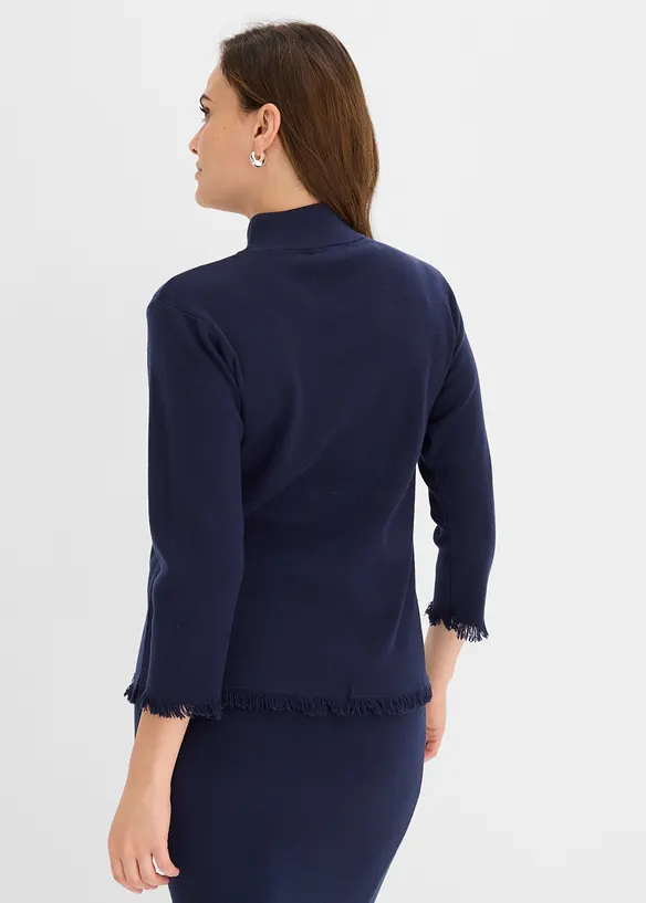 Cardigan med frynsekant, bonprix