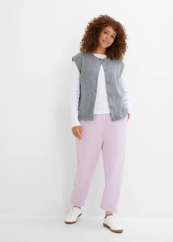 Ribbet topp i 100% &oslash;kologisk bomull (4-pack), bonprix