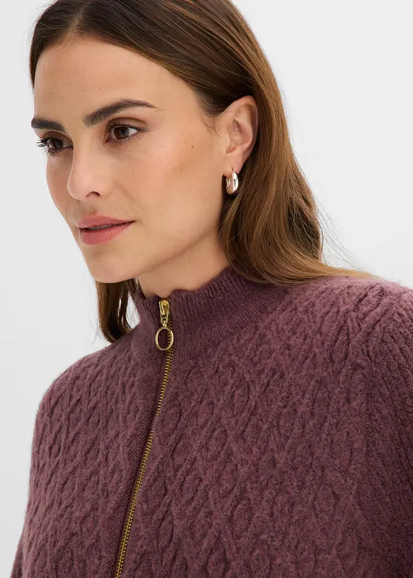 Kabelstrikket cardigan, bonprix