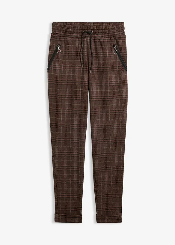 Pull on-bukse med Glencheck-m&oslash;nster, bonprix