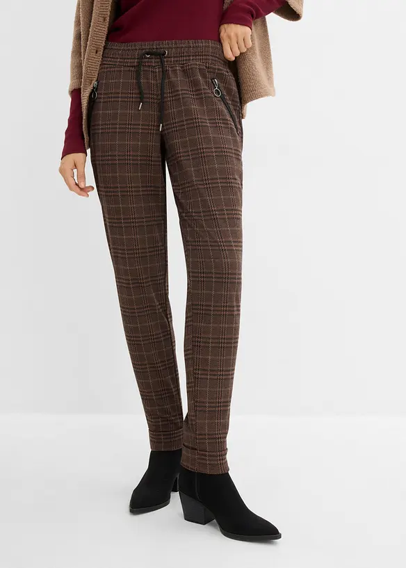 Pull on-bukse med Glencheck-m&oslash;nster, bonprix