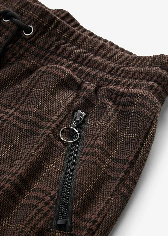 Pull on-bukse med Glencheck-m&oslash;nster, bonprix