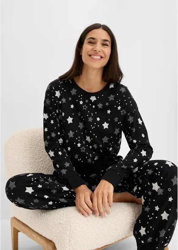 Pyjamas med &oslash;kologisk bomull, bonprix