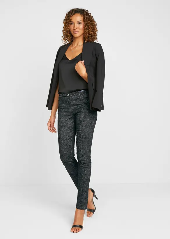 Twillbukse med elegant print, bonprix