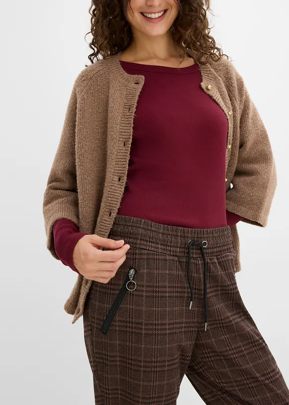 Pull on-bukse med Glencheck-m&oslash;nster, bonprix