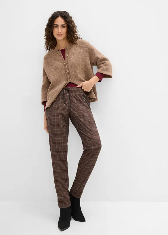 Pull on-bukse med Glencheck-m&oslash;nster, bonprix
