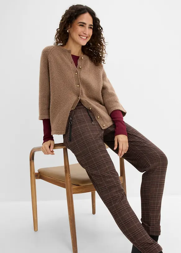 Pull on-bukse med Glencheck-m&oslash;nster, bonprix
