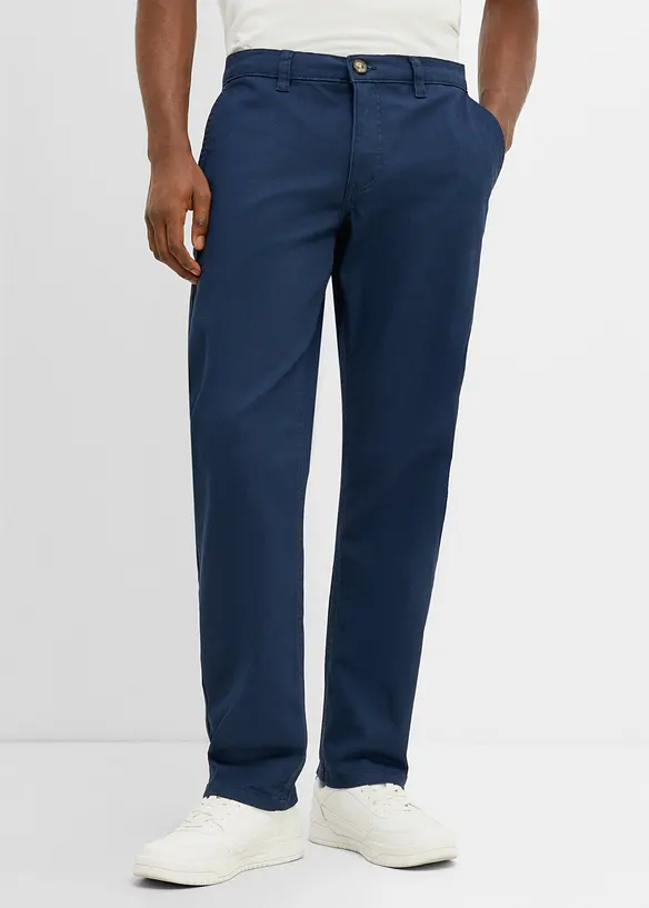 Relaxed fit chinos med stretch, straight, bonprix