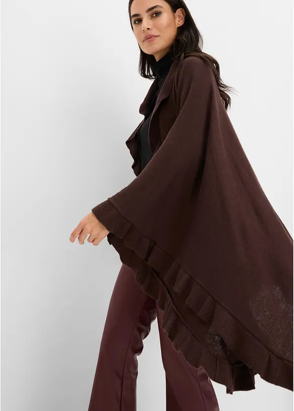 Poncho med kasjmirandel, bonprix