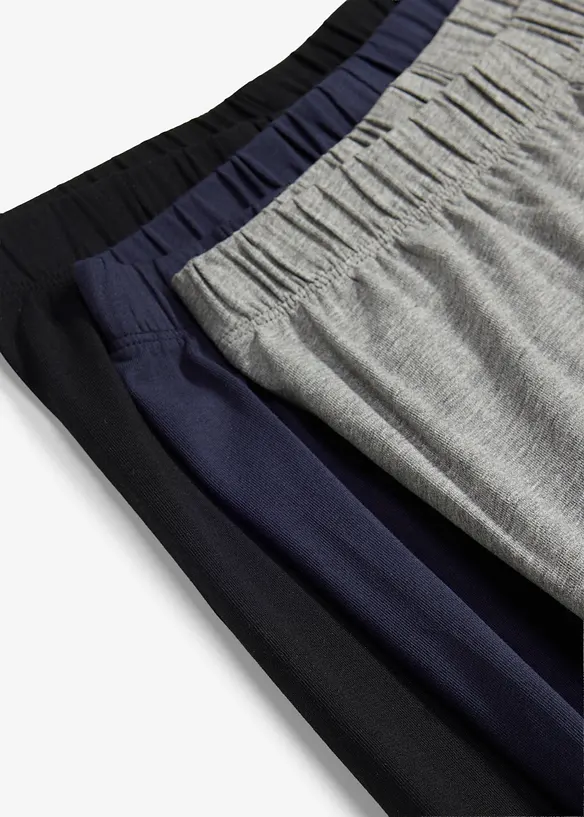 Leggings i elastisk, &oslash;kologisk bomullsmiks (3-pack), bonprix