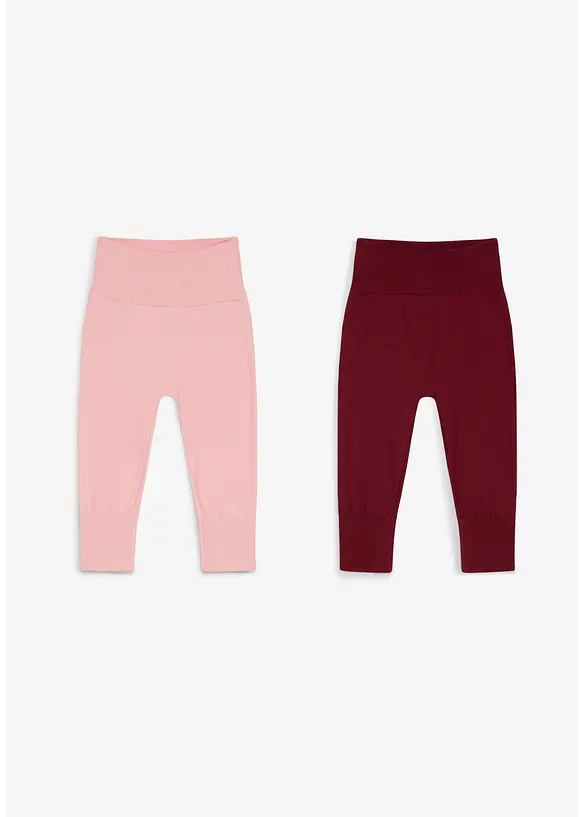 Myk strikkebukse til &aring; vokse i av bomullsmiks (2-pack), bonprix